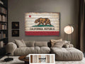 California Flag Distressed Wood Wall Art