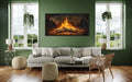 Campfire Wall Art - Rustic Cabin Decor On Distressed Wood For Lodge Style