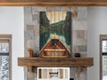 Canoe In Green Lake Distressed Wood Wall Art