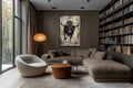 Charging Bull Abstract Painting - Man Cave Wall Art