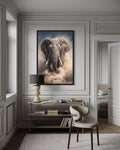 Charging Elephant Photography Style Wall Art