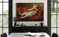 Chubby Fat Bunny Victorian Portrait Framed Canvas Wall Art Funny Kitchen Decor