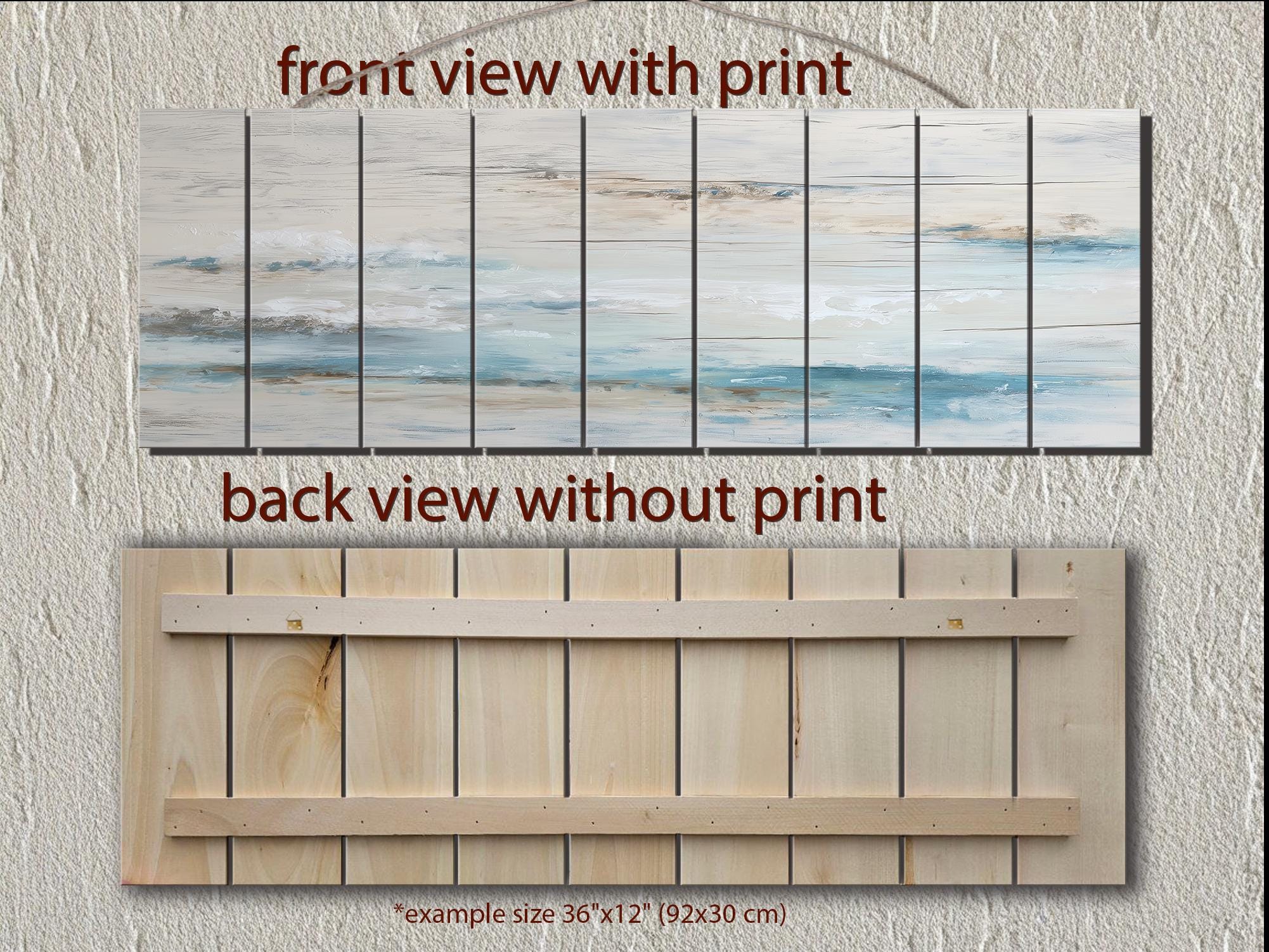 Coastal Abstract Ocean Distressed Wood Wall Art