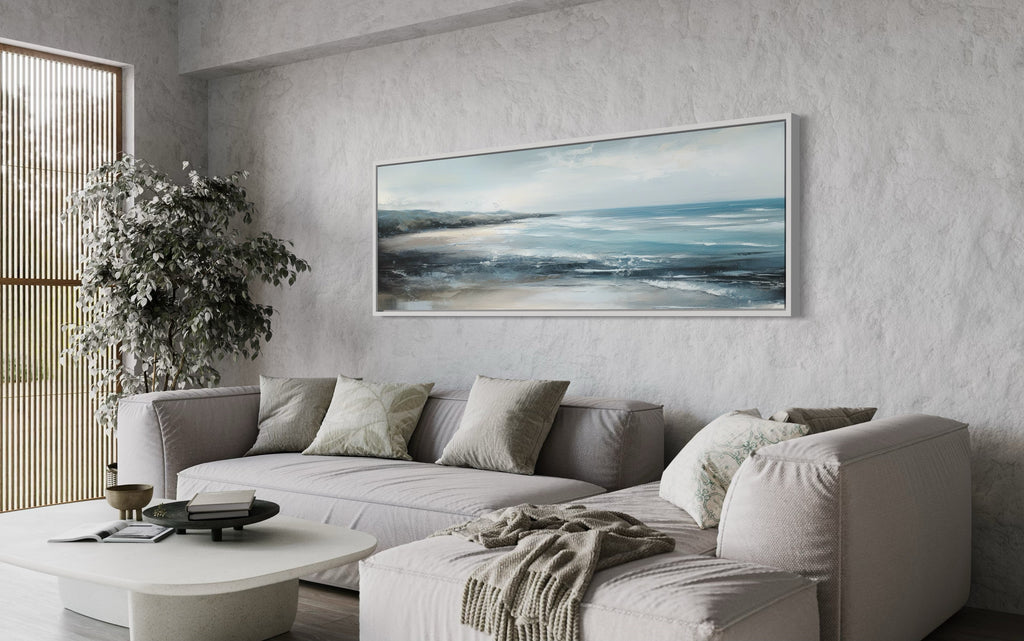 Coastal Wall Art Over Bed Long Narrow Ocean Beach Canvas