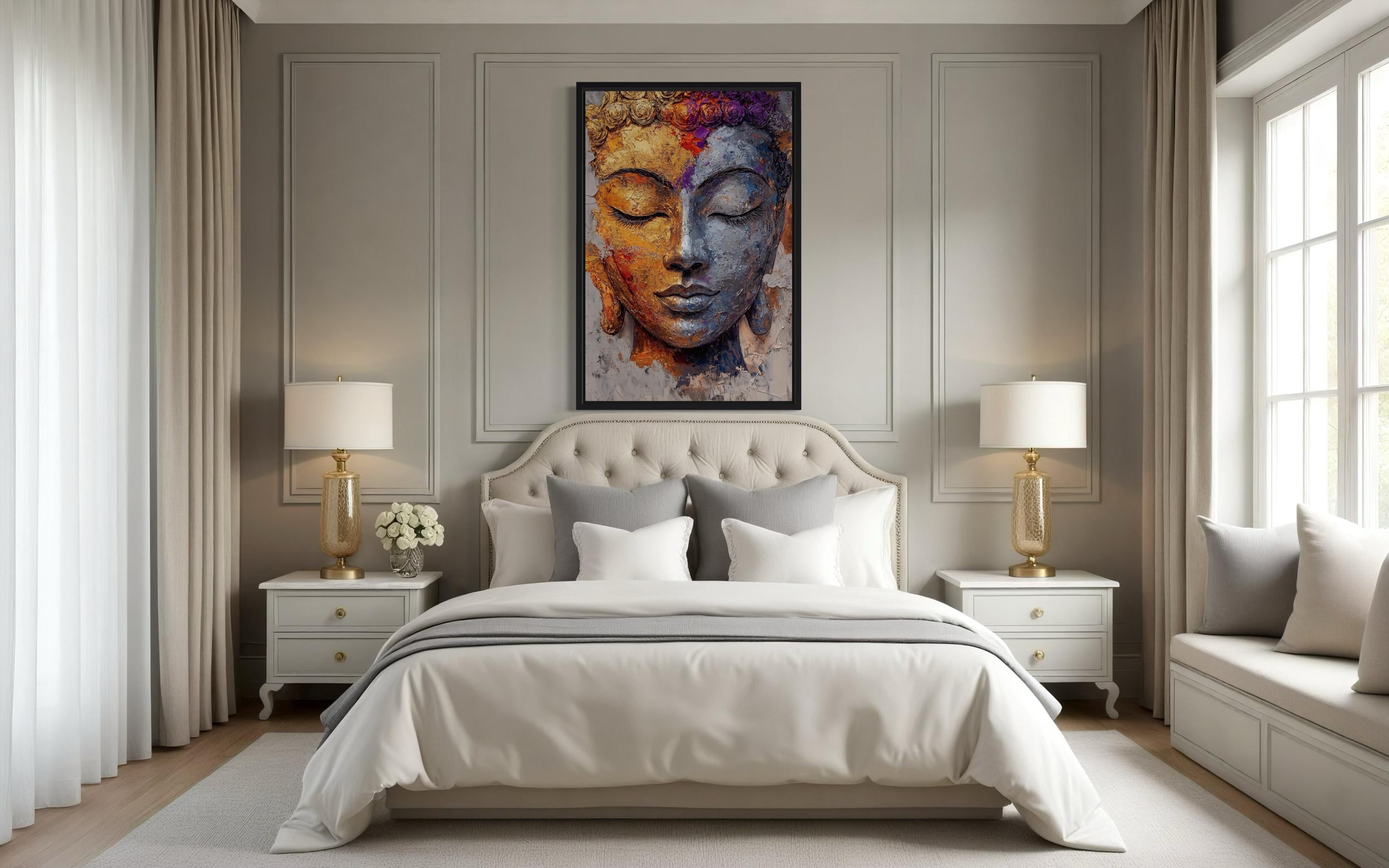 Colorful Buddha Portrait Wall Art