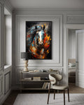 Colorful Horse Modern Abstract Painting Extra Large Framed Canvas Wall Art