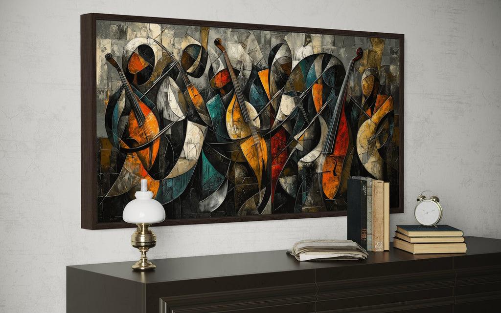 Colorful Jazz Band Abstract Painting Music Canvas Wall Art