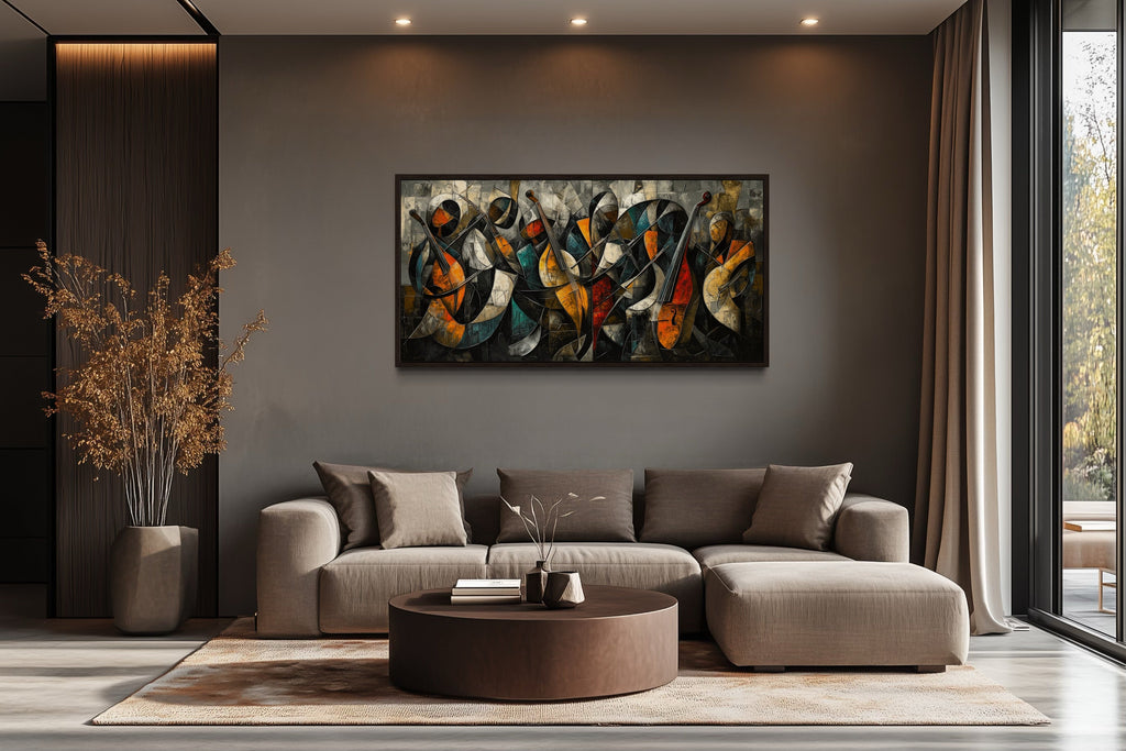Colorful Jazz Band Abstract Painting Music Canvas Wall Art