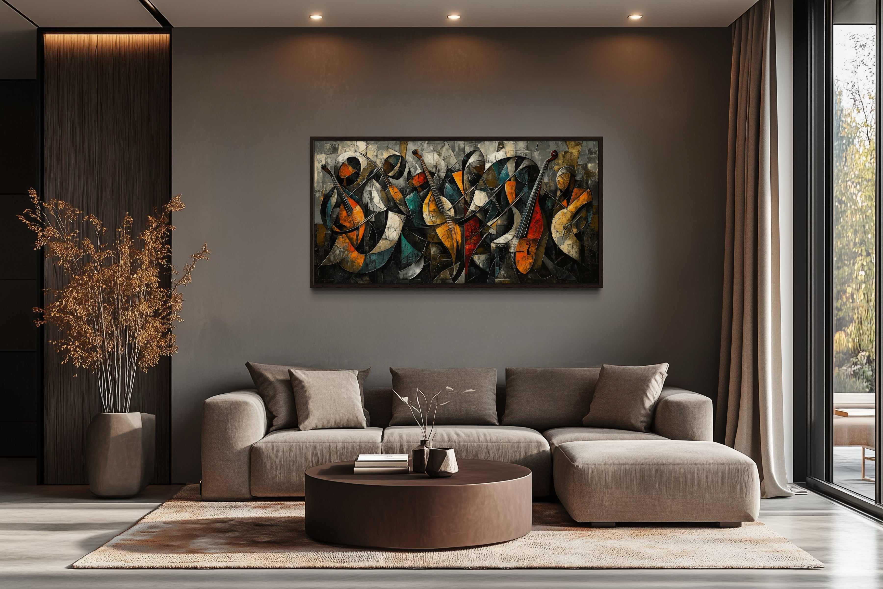 Colorful Jazz Band Abstract Painting Music Canvas Wall Art