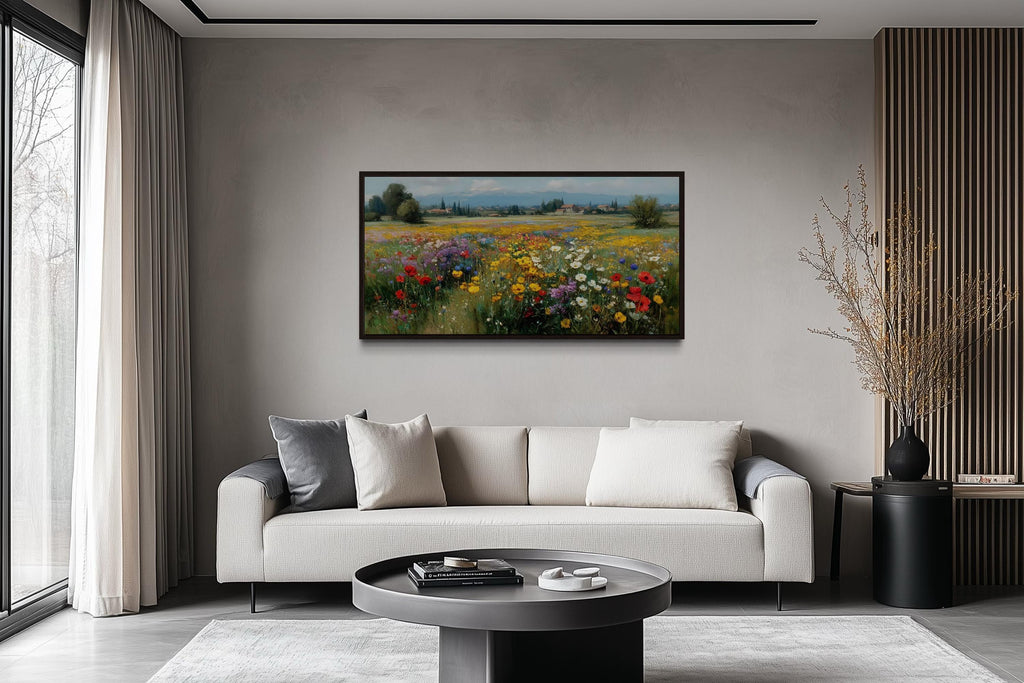 Colorful Summer Wildflower Field Meadow Landscape Wall Art