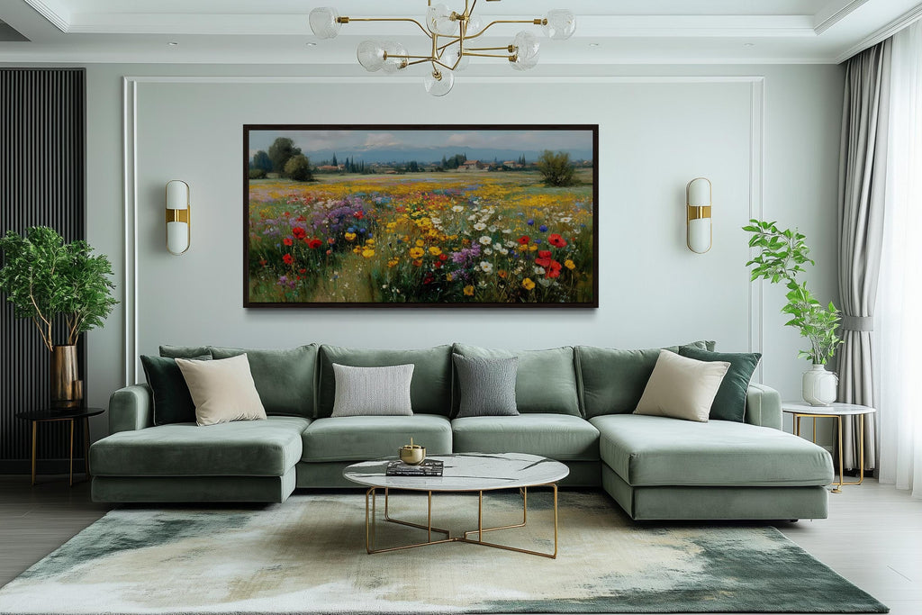Colorful Summer Wildflower Field Meadow Landscape Wall Art