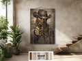 Cowboy With A Gun – Distressed Wood Wall Art - Western Outlaw Portrait, Rustic Ranch Decor