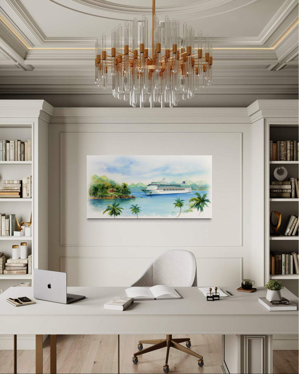 Cruise Ship Wall Art – Tropical Island Canvas | Coastal Beach Print Decor