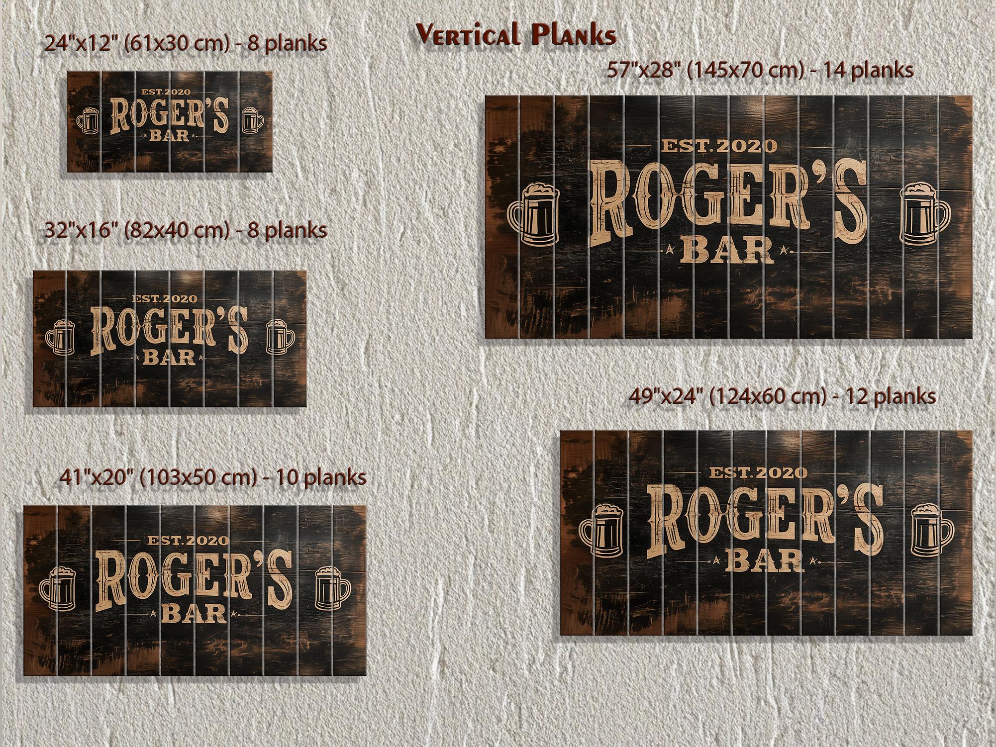 Custom Bar Name Sign On Wood - Rustic Man Cave Wall Art Distressed Wood Wall Decor