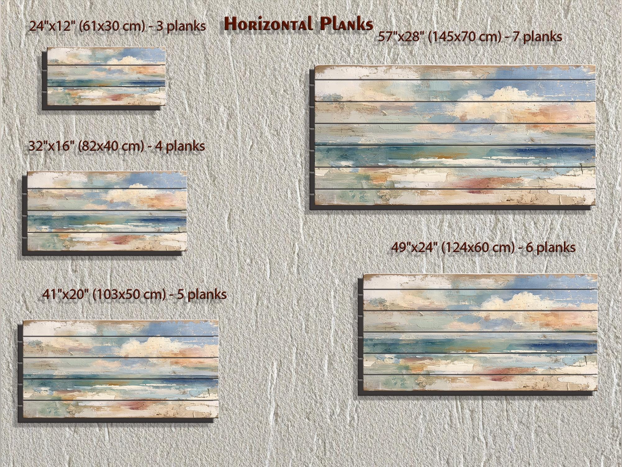 Distressed Ocean Horizon Rustic Wood Wall Art