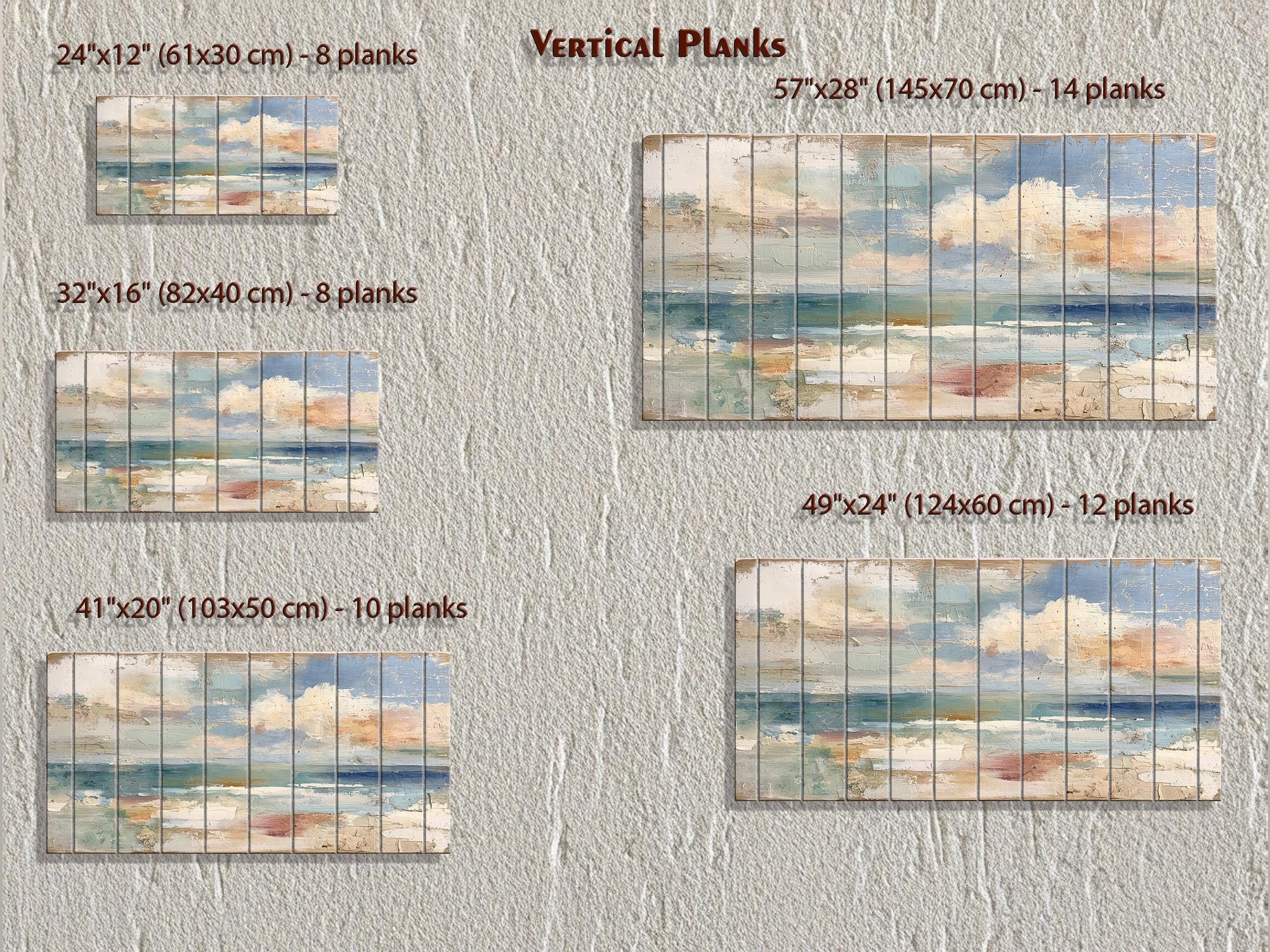 Distressed Ocean Horizon Rustic Wood Wall Art