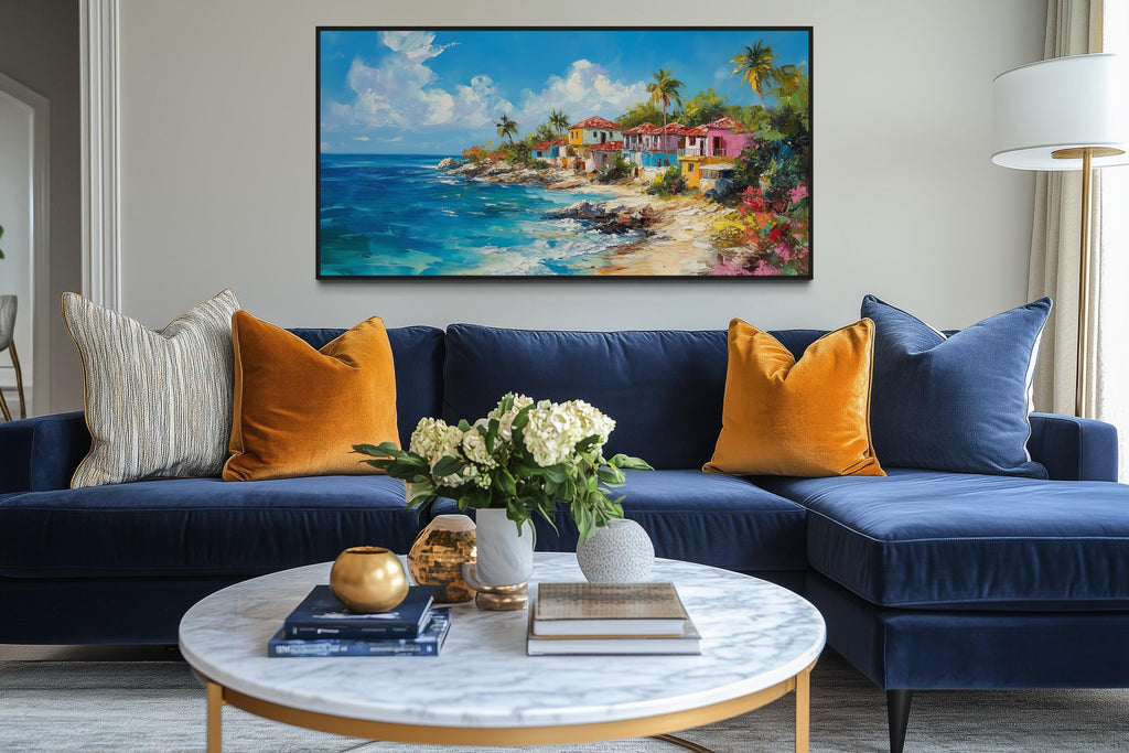 Dominican Republic Beach Painting Canvas Wall Art