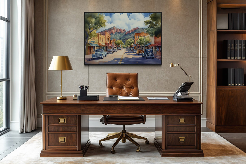 Downtown Sedona Arizona Framed Canvas Wall Art