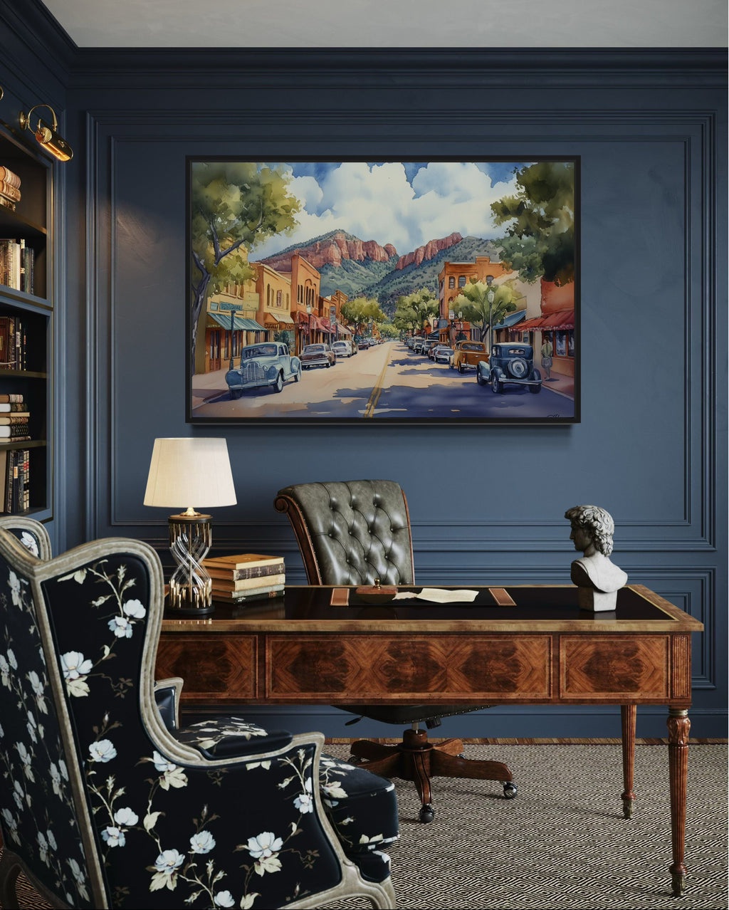 Downtown Sedona Arizona Framed Canvas Wall Art