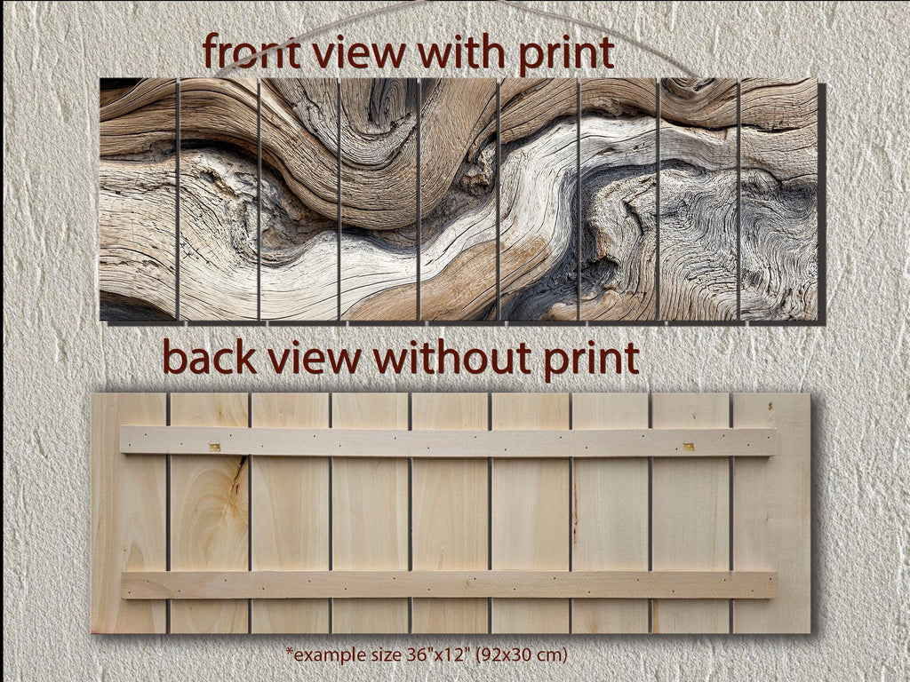 Driftwood Painting Large Horizontal, Wood Wall Art For Farmhouse Or Coastal Decor