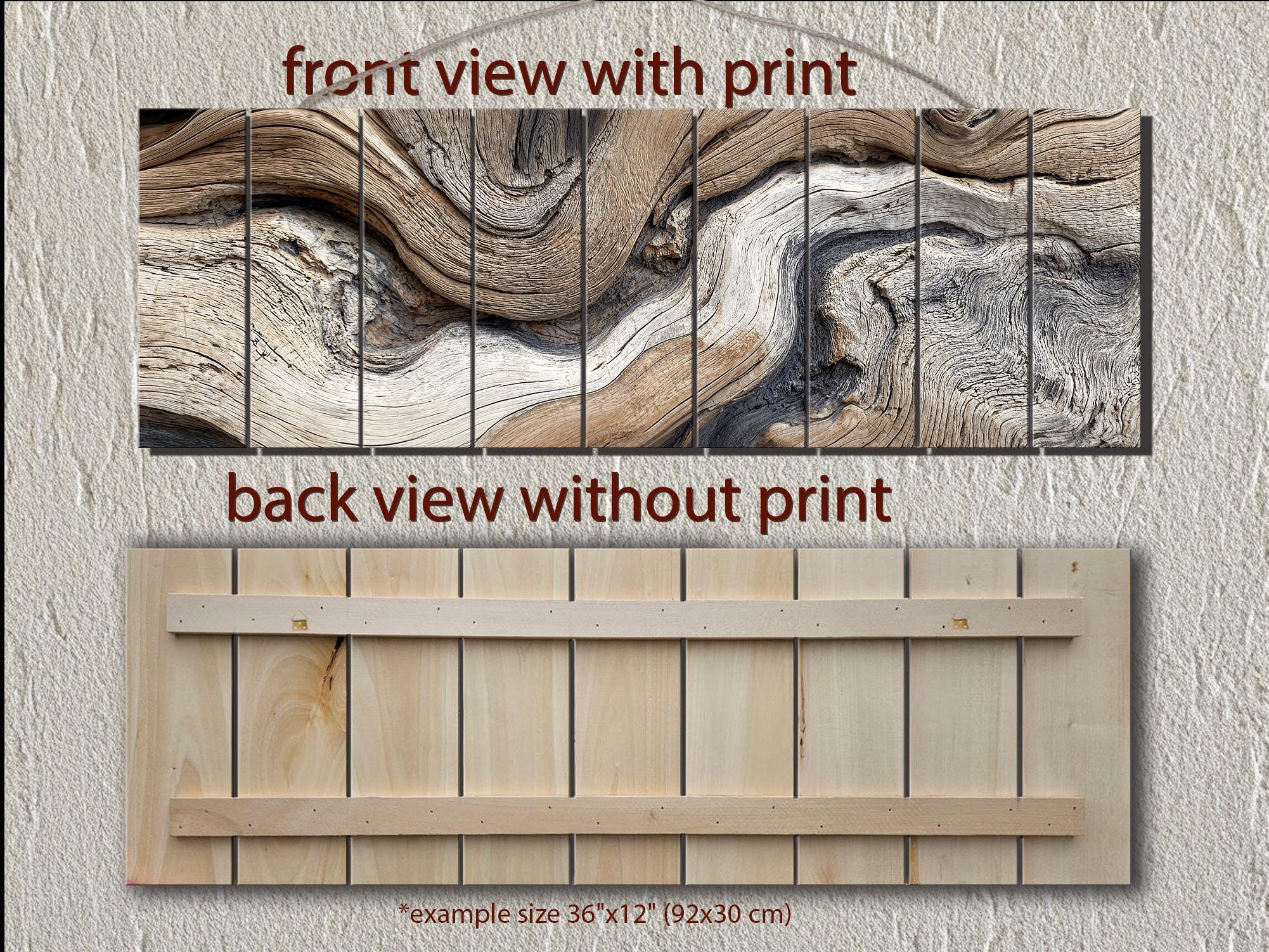 Driftwood Painting Large Horizontal, Wood Wall Art For Farmhouse Or Coastal Decor