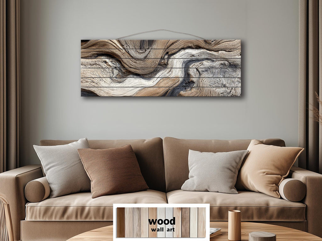 Driftwood Painting Large Horizontal, Wood Wall Art For Farmhouse Or Coastal Decor