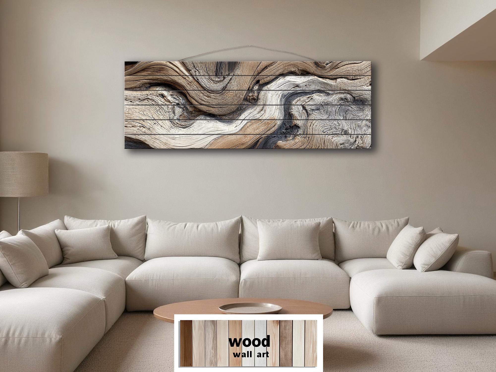 Driftwood Painting Large Horizontal, Wood Wall Art For Farmhouse Or Coastal Decor
