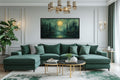 Emerald Green Lake, Forest Moon Vintage Framed Canvas Wall Art