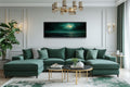 Emerald Green Ocean Seascape With Moon Over Bed Wall Art