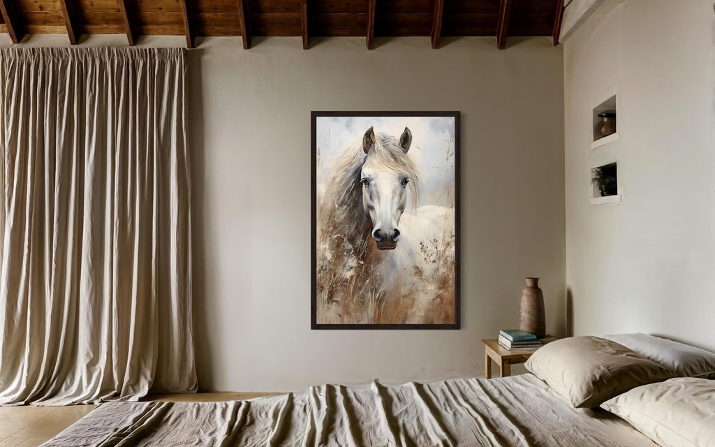 Farm Horse Wall Art - Rustic Farmhouse Chic Canvas Wall Decor