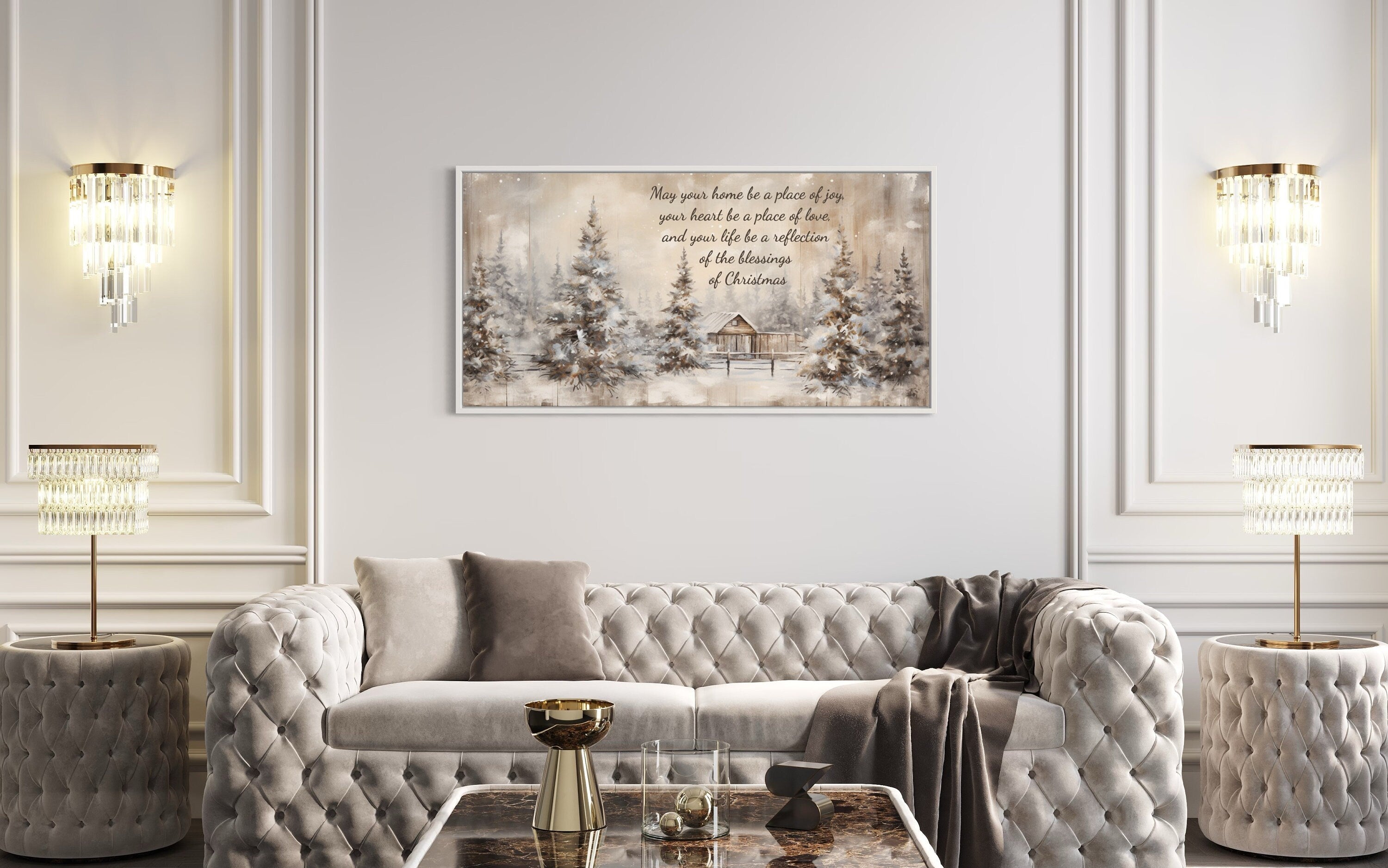 Farmhouse Christmas Eve Sign – Rustic Christmas Wall Art for Cozy Holiday Decor