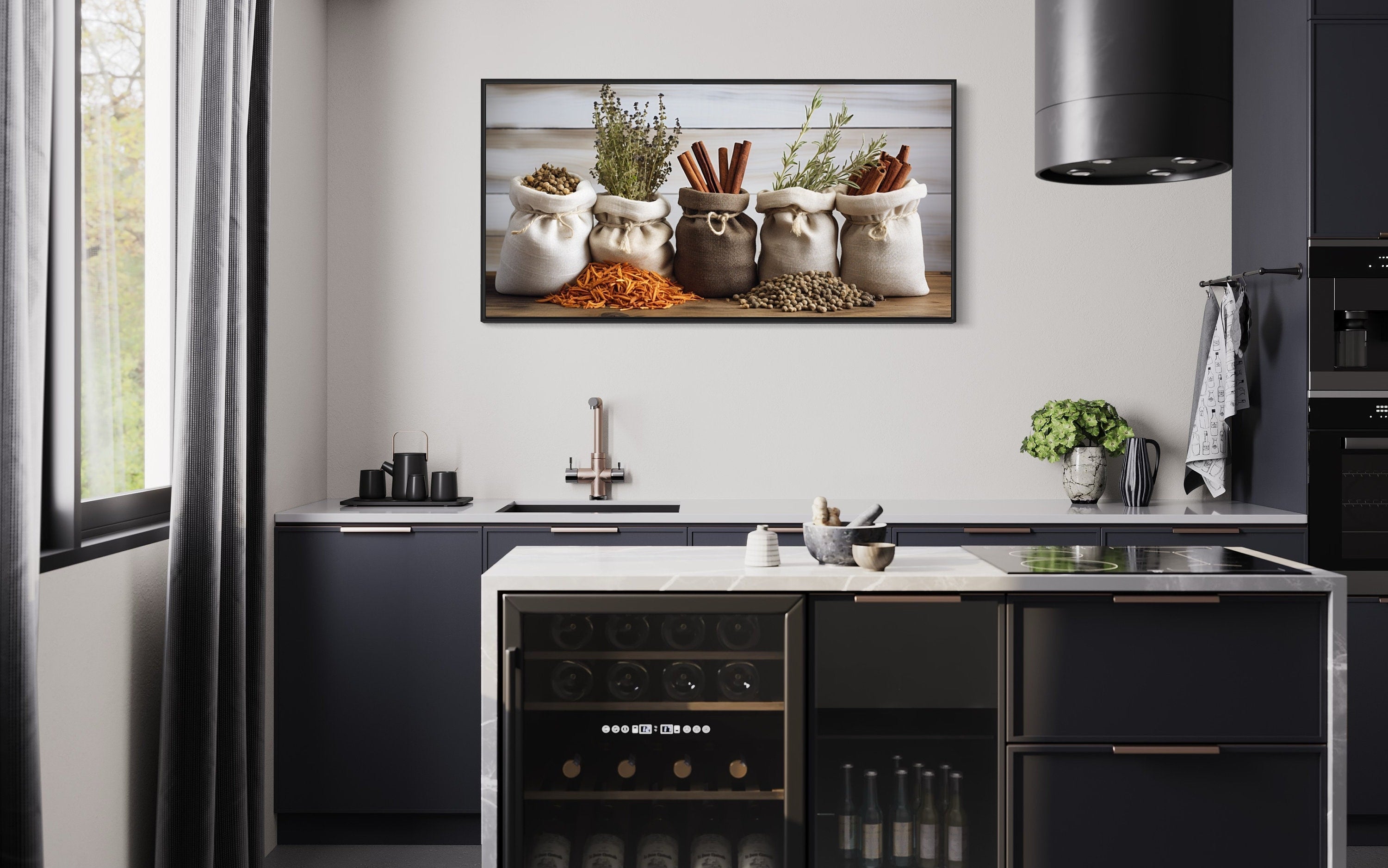 Farmhouse Kitchen Wall Art – Rustic Kitchen Decor | Herbs And Spices Canvas Print