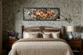 Floral Rug Pattern Long Horizontal Framed Tapestry Canvas Wall Art