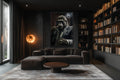 Gangster Gorilla Smoking Cigar Framed Canvas Wall Art For Men