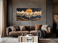 Geometric Mountain Sunset Wood Wall Art