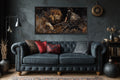 Gladiator Fighting Lion Canvas Wall Art For Man Cave Decor