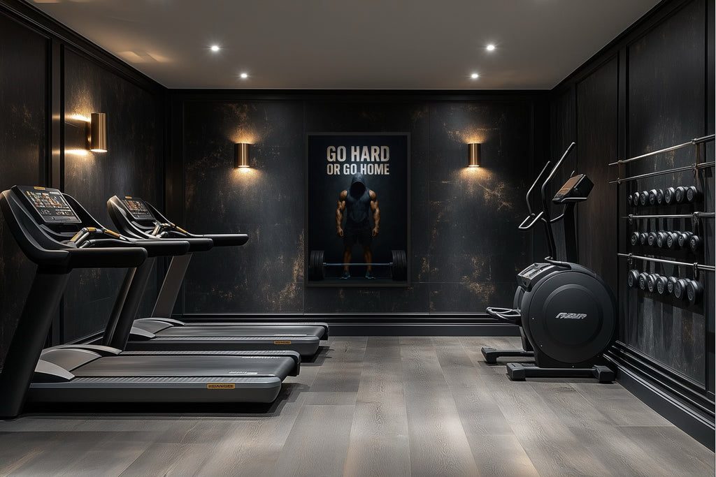 Go Hard Or Go Home Man With Barbell Gym Motivation Wall Art