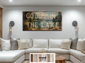 Go Jump In The Lake Distressed Wood Sign Wall Art