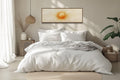 Golden Neutral Sun Long Horizontal Celestial Canvas Wall Art