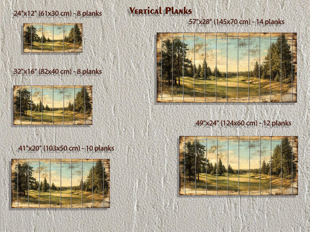 Golf Course Distressed Wood Wall Art For Man Cave Decor