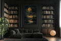 Gothic Full Moon Over Forest  – Spooky Tree and Reflecting Water Landscape Halloween Wall Art