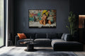 Graffiti Bathtub Girl Wall Art - Pop Art Canvas Print for Bathroom Decor