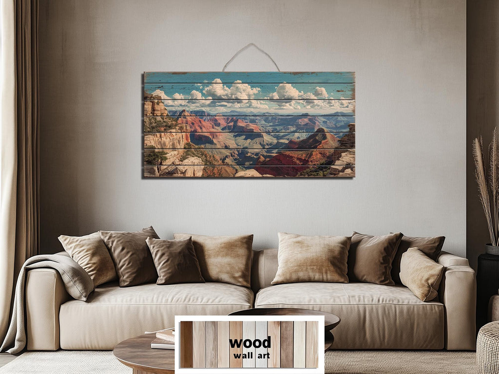 Grand Canyon Landscape Distressed Wood Wall Art