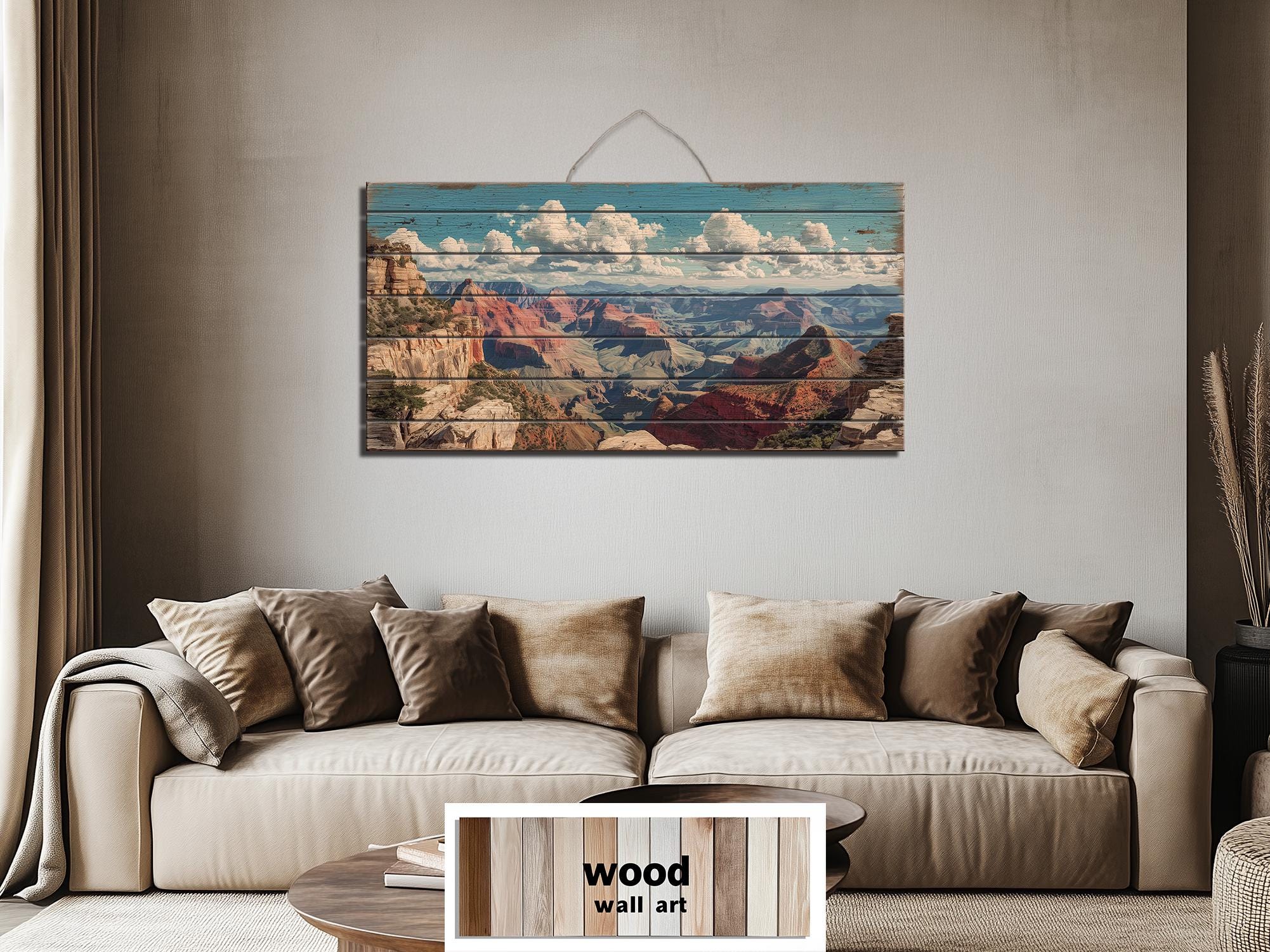 Grand Canyon Landscape Distressed Wood Wall Art