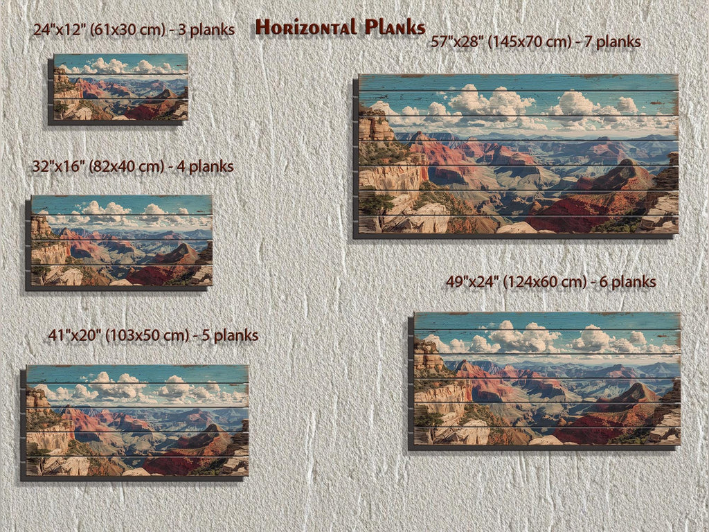 Grand Canyon Landscape Distressed Wood Wall Art