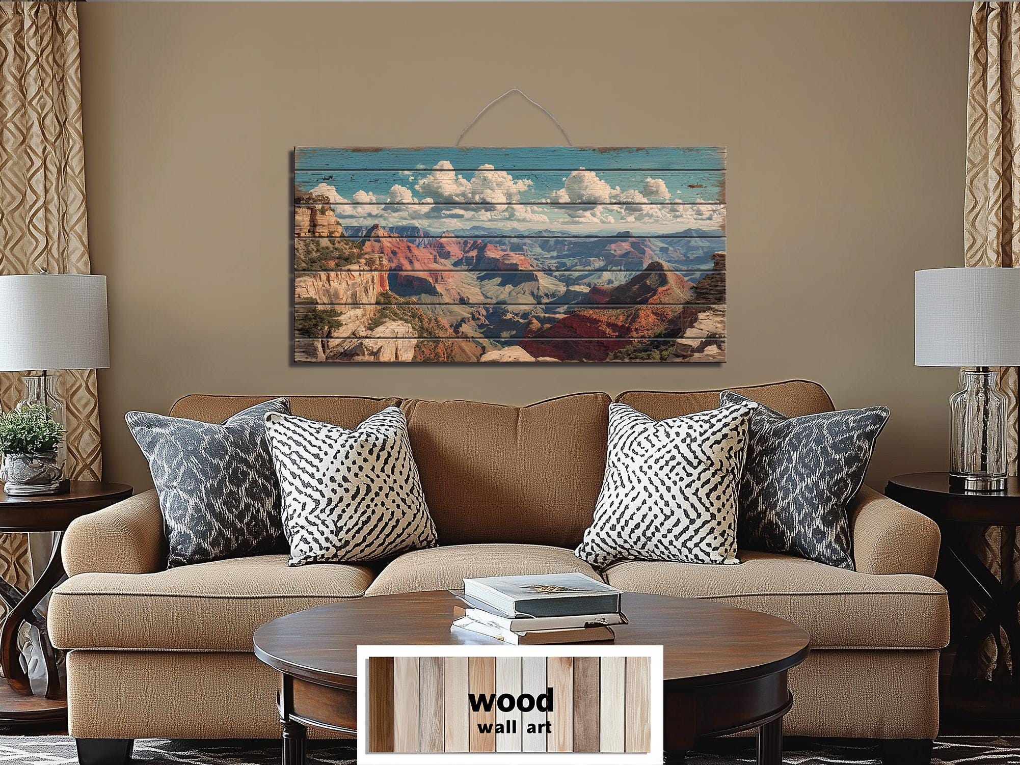 Grand Canyon Landscape Distressed Wood Wall Art