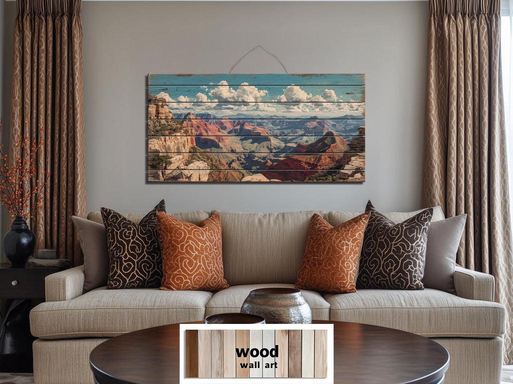 Grand Canyon Landscape Distressed Wood Wall Art