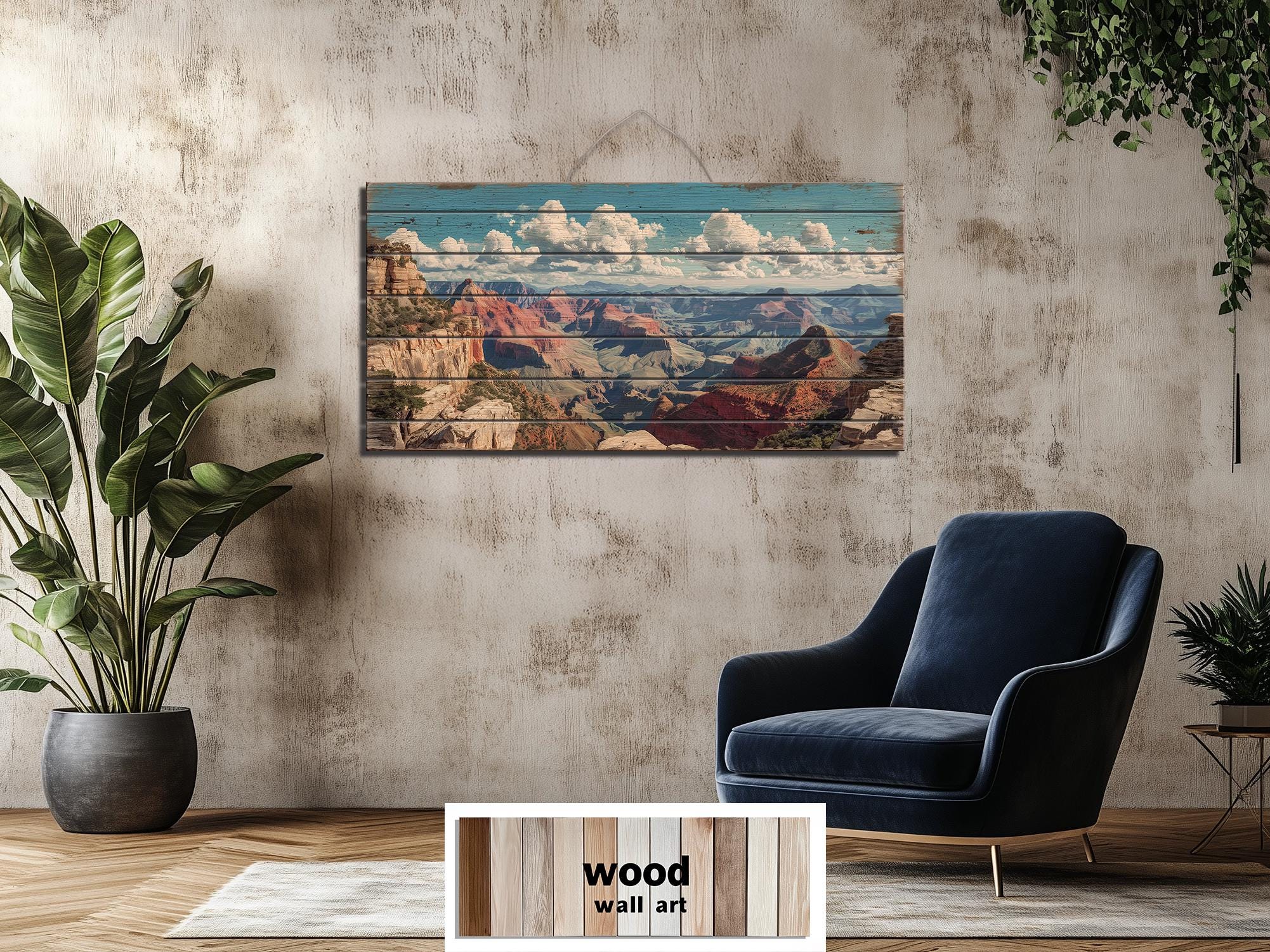 Grand Canyon Landscape Distressed Wood Wall Art