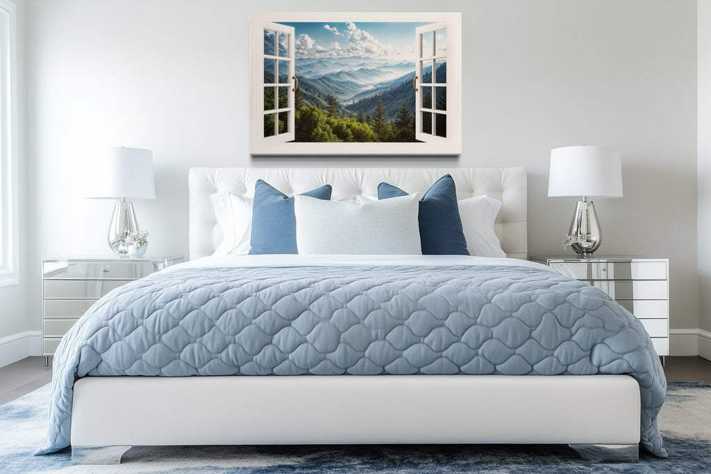 Great Smokey Mountains View From Open Window Painting