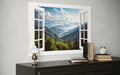 Great Smokey Mountains View From Open Window Painting